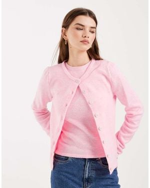 ASOS Knitted Shrunken Cardigan Co-ord - Pink