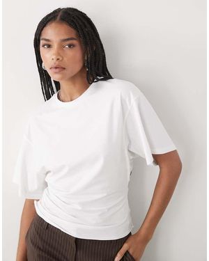 Weekday Cinched Waist T-Shirt - White