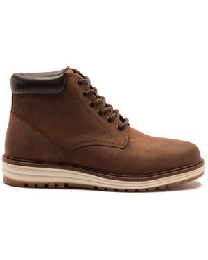 Thomas Crick Botines Marrones Con Cordones De Cuero Wells De - Marrón