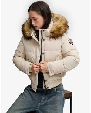 Superdry Everest bomberjacke mit kapuze - Natur