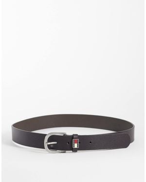 Tommy Hilfiger Ceinture en cuir ryan - Gris