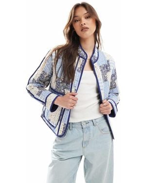 Threadbare Floral Patchwork Quilted Jacket - White