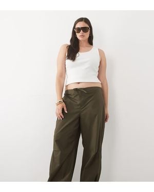 ASOS Asos Design Curve Parachute Trouser With toggle Hem Detail - Green