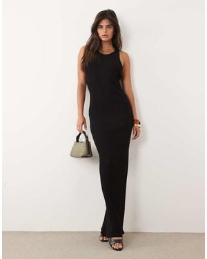 ASOS Rib Racer Maxi Dress - Natural
