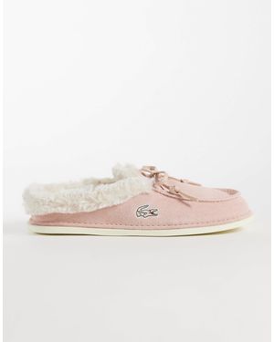 Lacoste Aubrey mule aus wildleder mit fleecefutter - Natur