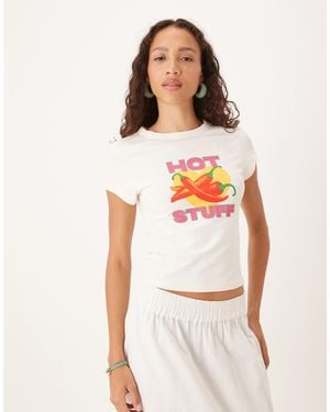ASOS Baby Tee With Hot Stuff Chilli Graphic - White