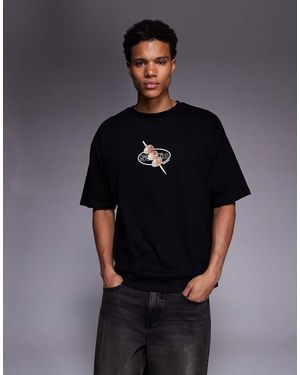 ASOS Oversized T-shirt With Olive Graphic - Black