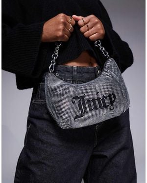 Juicy Couture Small Diamante Logo Shoulder Bag - Black