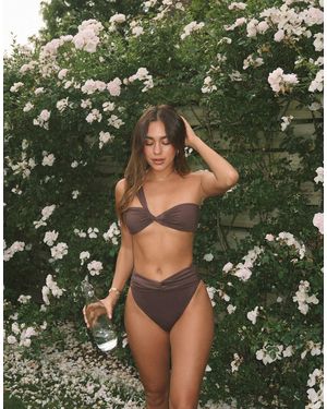 4th & Reckless X luana barron – geraffte bikinihose - Grün