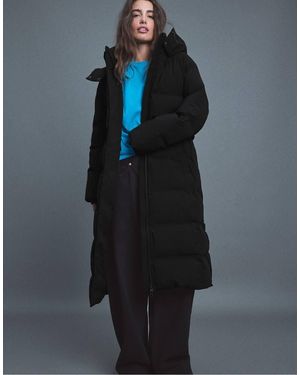 Stradivarius Gewatteerde Jas Met Riem - Blauw
