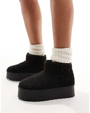 Truffle Collection Flatform Ankle Boots - Black