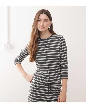 Collusion Button Through Cardigan (part Of A Set)-multi - Grey