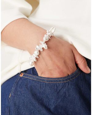 ASOS Asos design curve – es armband aus kunstperlen mit t-steg-detail - Blau