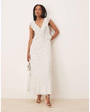 Vila Frill Detail Maxi Dress - Natural