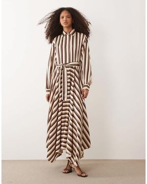 Iyal – maxi-hemdblusenkleid aus satin - Weiß