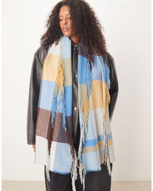 Accessorize – karierter deckenschal - Blau