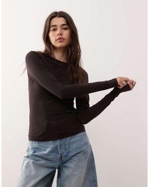 Weekday Slim Fit Long Sleeve Top - Blue