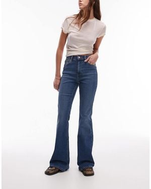 TOPSHOP Jamie Flare High Rise Jeans - Blue