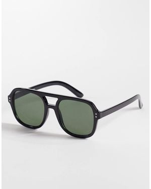 Kaiia Exclusive Oversized Chunky Square Sunglasses - Black