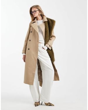 ASOS Longline Water Repellent Trench Coat - White