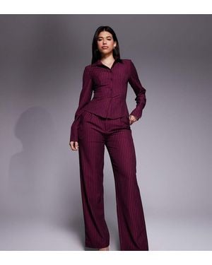 Kaiia Exclusive Straight Leg Tailored Trousers Co-Ord - Purple