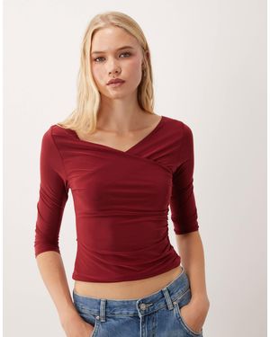 Miss Selfridge Wrap Top - Red