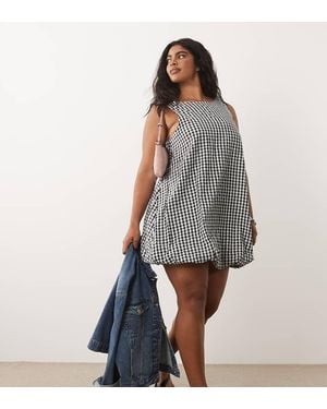 ASOS Asos Design Curve Bubble Hem Mini Dress - Grey