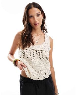 Object Crochet Knitted Cami Top - White