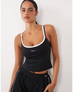 Tala Skinluxe Contrast Double Strap Tank Top - Black