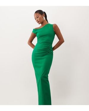 Vesper Petite Vestito Lungo Con Spalle Scoperte, Arricciatura Sul Davanti - Verde