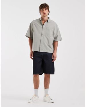 Blend Loose Fit Denim Shorts - Gray