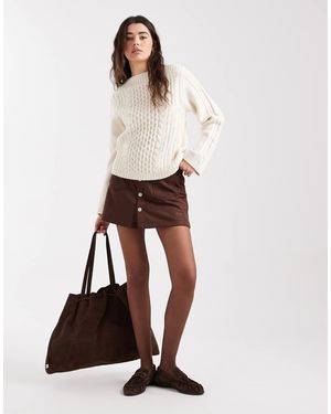 ONLY Faux Suede Mini Skirt - White