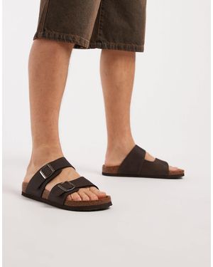 Jack & Jones Soft Faux Suede Sandals - Black
