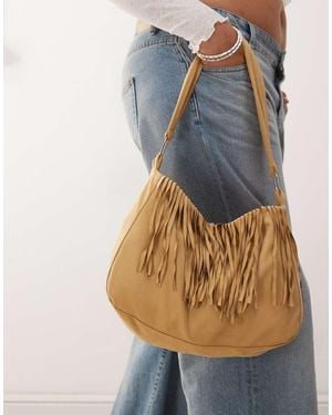 Motel Teria Fringe Detail Slouchy Bag - Blue
