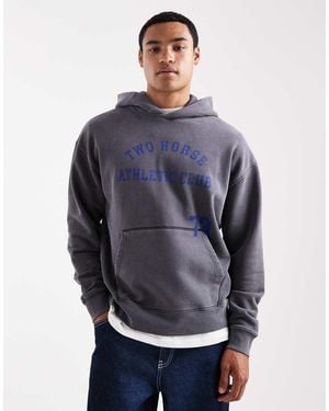 Levi's Sudadera Corta Gris Carbón Con Capucha Y Estampado "Two Horse Athletic Club" De - Azul