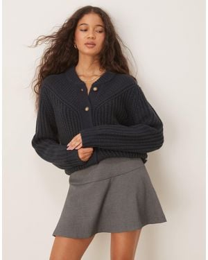 Wrangler – dicke western-strickjacke aus wollmix - Schwarz