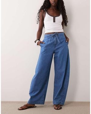 ASOS Pull On Soft Denim Horsehoe Trouser - Blue