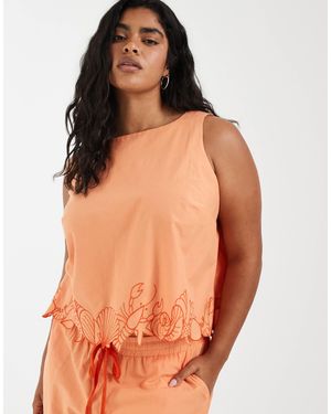 Vero Moda – ärmelloses, kurzes oberteil - Orange