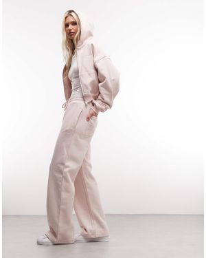 CERNUCCI 100% Cotton Wide Leg Logo Trackies - Pink