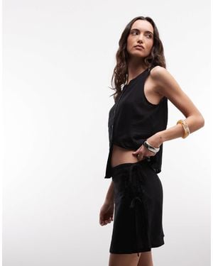 Noisy May Linen Mix Waistcoat Co-ord - Black