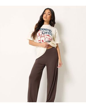 PixieGirl Petite Wide Leg Trousers - Brown