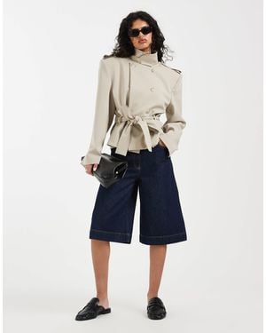 ASOS Denim Side Bermuda Shorts - Blue