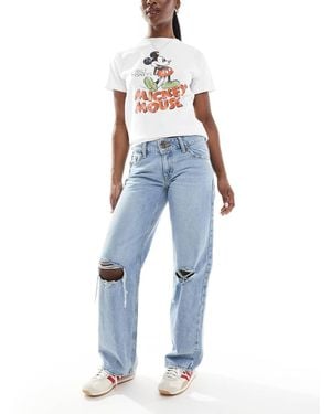 Levi's Jeans Ampi Chiaro Con Vita Super Bassa E Strappi - Blu