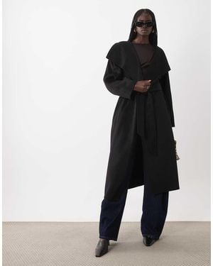 Mango Belted Tailored Coat - Black