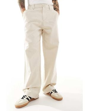 Only & Sons baggy Fit Linen Trousers - White