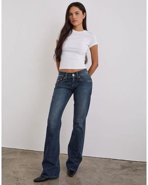Motel Low Rise Twisted Seam Jeans - Blue