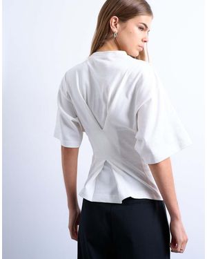 TOPSHOP Cinch Back Detail Structured Top - White