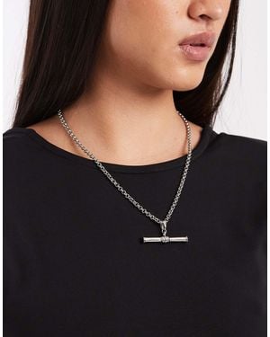 ASOS – farbene, klobige halskette mit t-steg-anhänger - Schwarz