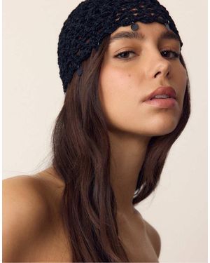 Stradivarius Cuffia Nera Con Perline - Nero