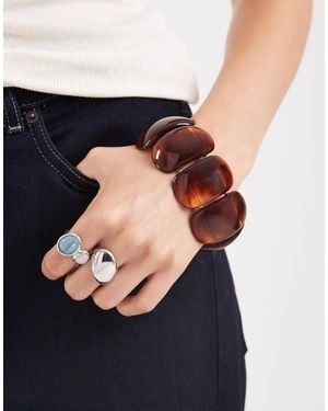 Accessorize Chunky Stretch Resin Bracelet - Black